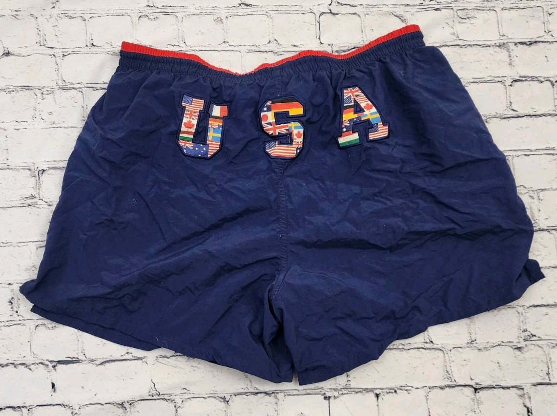 Short De Bain Vintage Speedo, Entraînement Natation, USA Olympics Atlanta 1996, Taille L