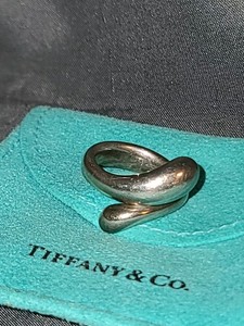 Tiffany & Co. Sterling Silver Elsa Peretti Teardrop Ring Size 7 1/2 - Pouch
