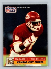 1991 Pro Set Rookie RC #806 Tim Barnett Kansas City Chiefs Football Card. rookie card picture