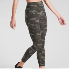 Athleta Ultimate Camo Tight Leggings Green Pockets High Waist Workout Yoga XS