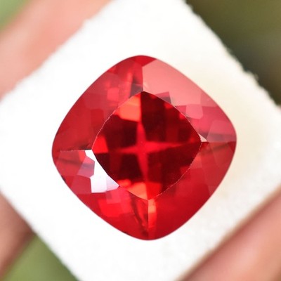 CERTIFIED 23 Ct Square Cushion Shape NATURAL Red Ruby Gemstone For Wedding