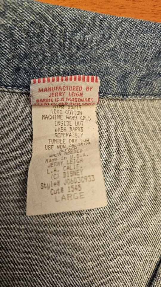 Chaqueta Vaquera Barbie Vintage Años 90 Grande Bordada Rosa Foto 4 de 4