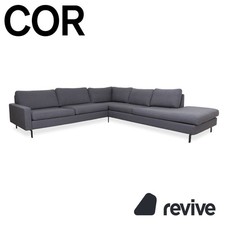 COR Conseta Stoff Ecksofa Grau Sofa Couch