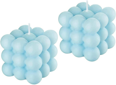 Blue Bubble Candle Gifts - Fresh Scented Scandinavian Cube Candles, Danish Paste