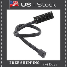 Pwm Fan Hub, Pc Cpu Cooling 4 Pin/3pin Power Extension Cable Hub Splitter 15.7in