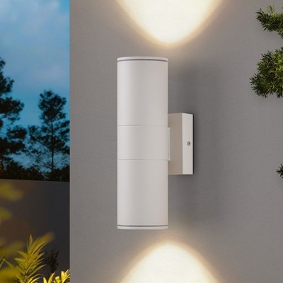 Up Down LED Wall Light,Waterproof Outdoor Sconce, White Cylinder Porch Fixture