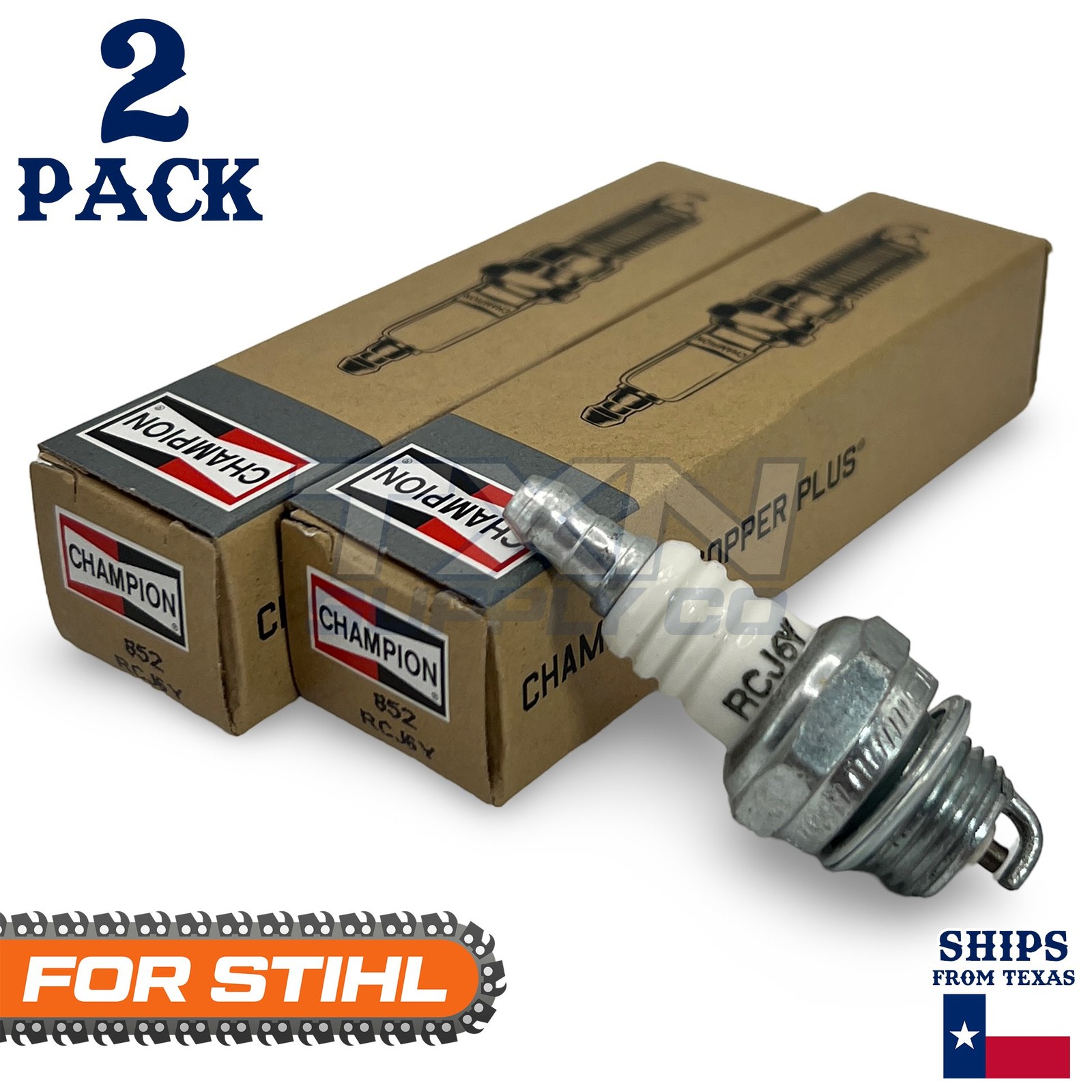 2 Pack Champion Spark Plug - For MS660 STIHL Chainsaw
