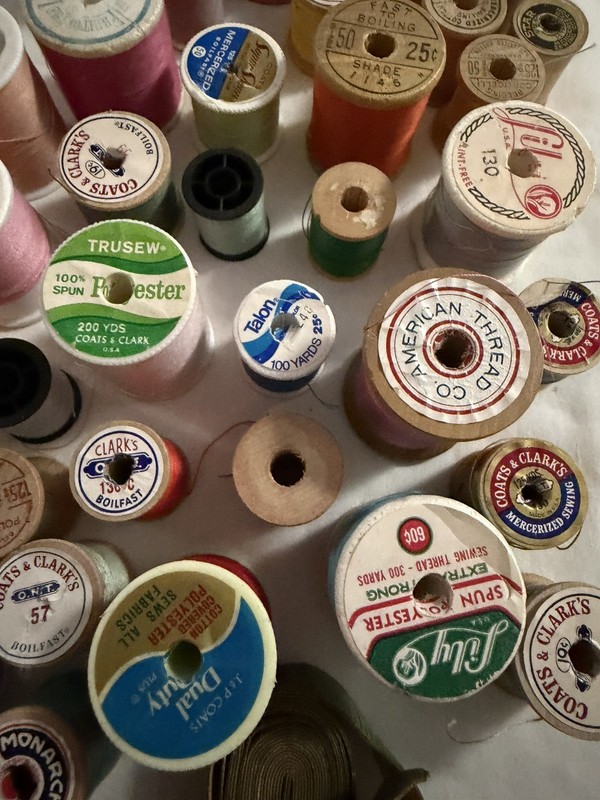 Wooden Sewing Thread Spools Coats & Clark’s,  Lily,  Vintage Antique Lot Of 39