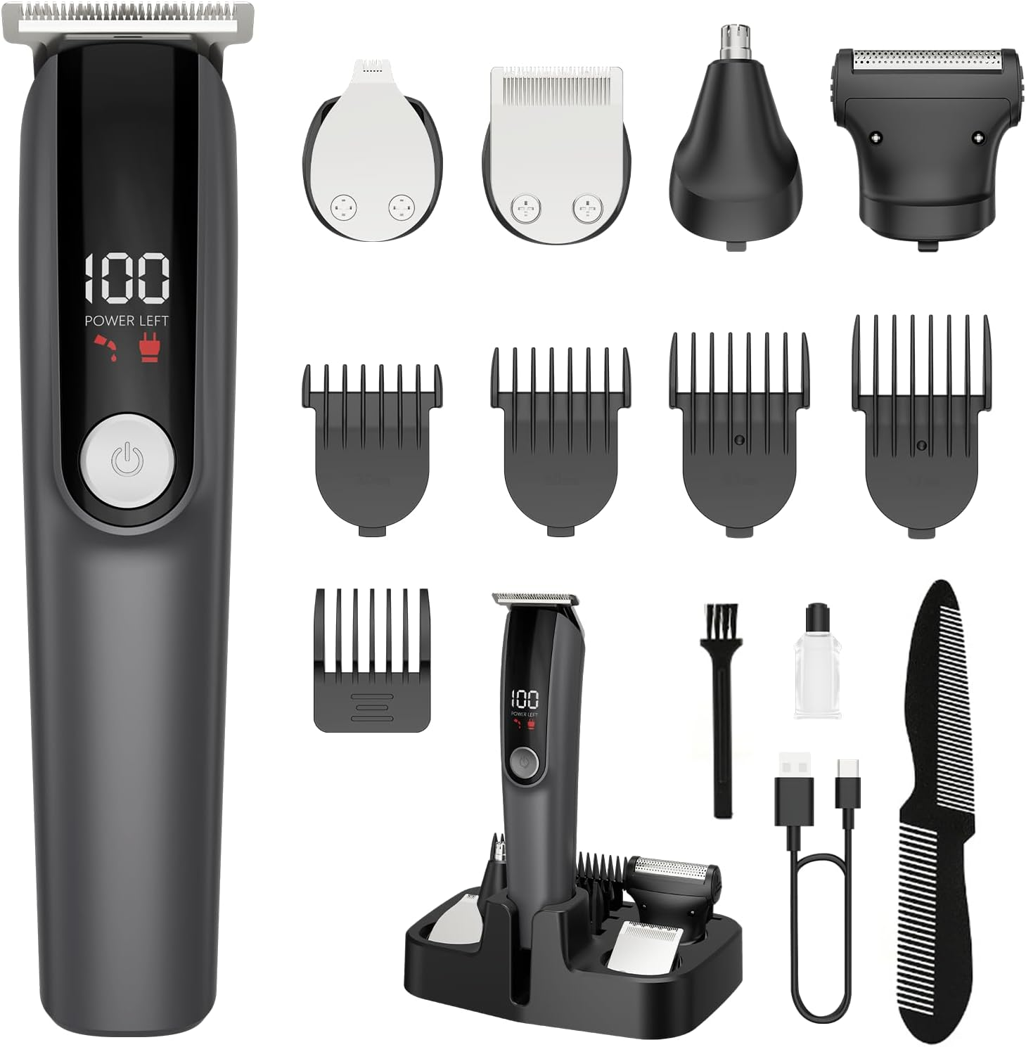 5-in-1 Men's Beard Trimmer for Face, Nose, Body & Mustache-image