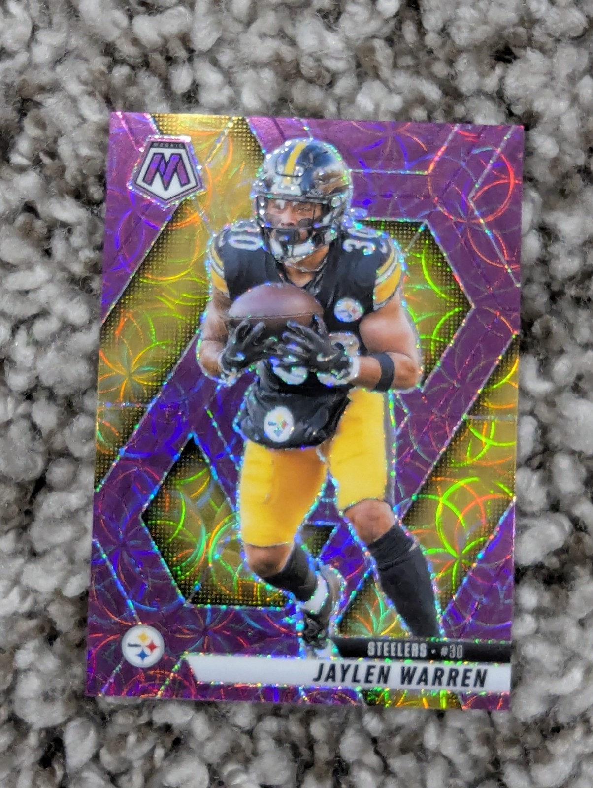 2025 Panini Mosaic - Jaylen Warren #144 Purple Scope Prizm