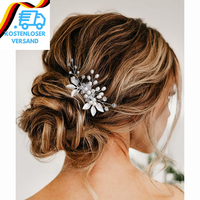 Braut Hochzeit Haarkamm Silber Perle Kopfschmuck Blatt Hochzeit Haarschmuck FüR