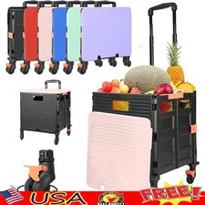 Foldable Utility Cart 360  Wheels Lightweight Portable Hand Truck Durable New