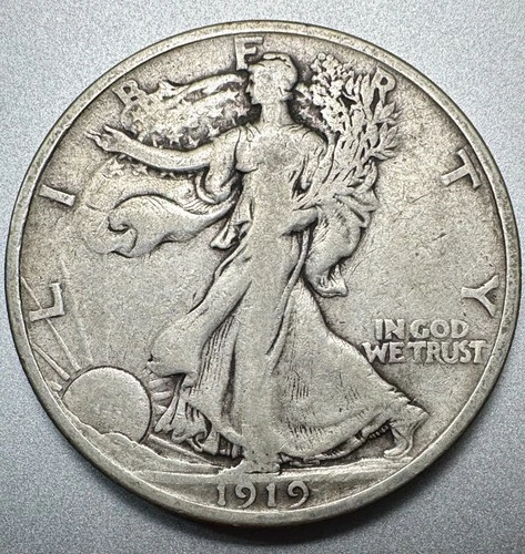 1919  WALKING LIBERTY HALF DOLLAR  FINE   KEY DATE  #1261