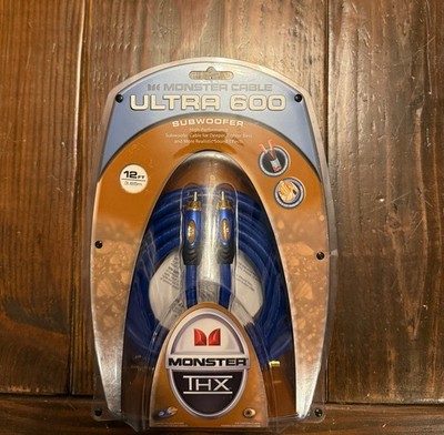NEW Monster Cable Ultra 600 Subwoofer THX 12ft SEALED 24K RCA Blue