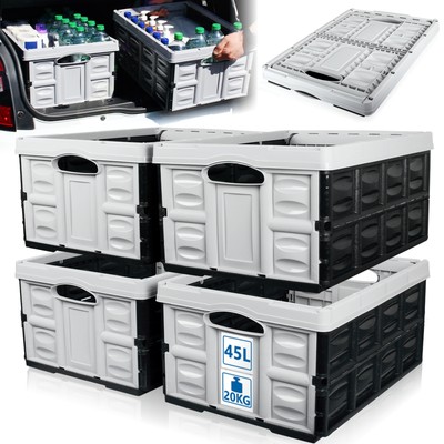 4x Klappbox 45L faltbarer bis 20kg Faltbox Klappkiste Einkaufs Klapp Korb Kiste