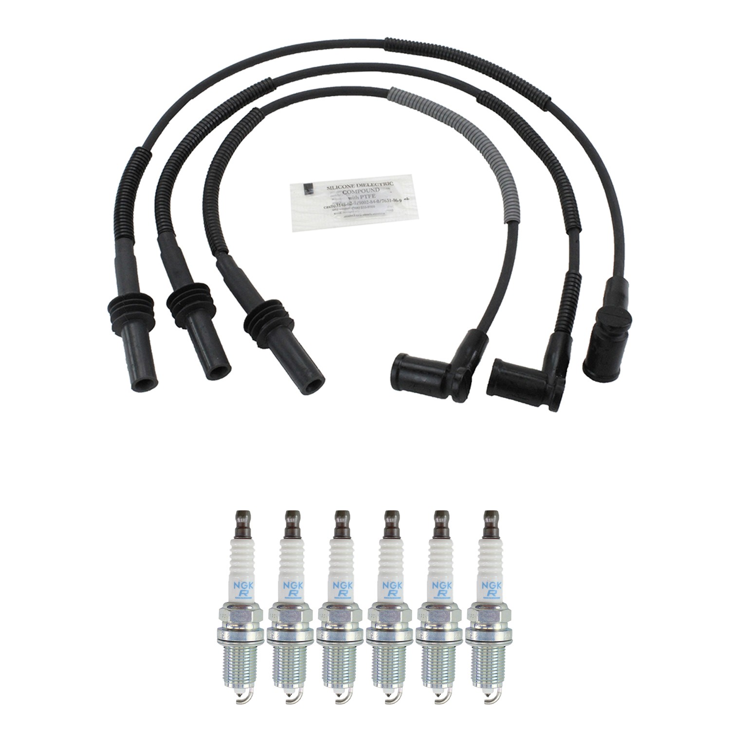 Denso Ignition Wires and NGK Spark Plugs Kit for Ram Dakota 2011 3.7L V6
