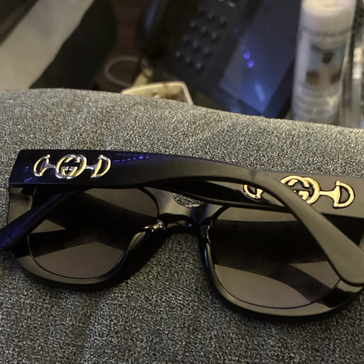 Gucci Black BUTTERFLY GOLD GG SUNGLASSES  50mm NEW $560 Gucci GG1975S Butterfly Sunglasses | Fashion Eyewear US main image 4