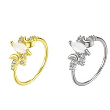Stylish Alloy Moon Rings Delicate Finger Jewelry Eye Catching Rings for Daily