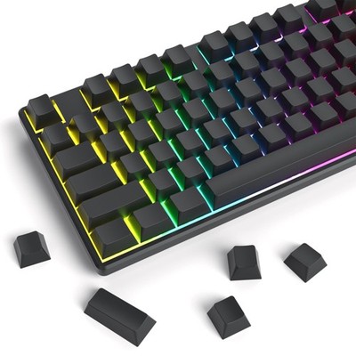 Cherry Profile Black Blank PBT Keycaps 129 Key Custom Minimalist Set Grey