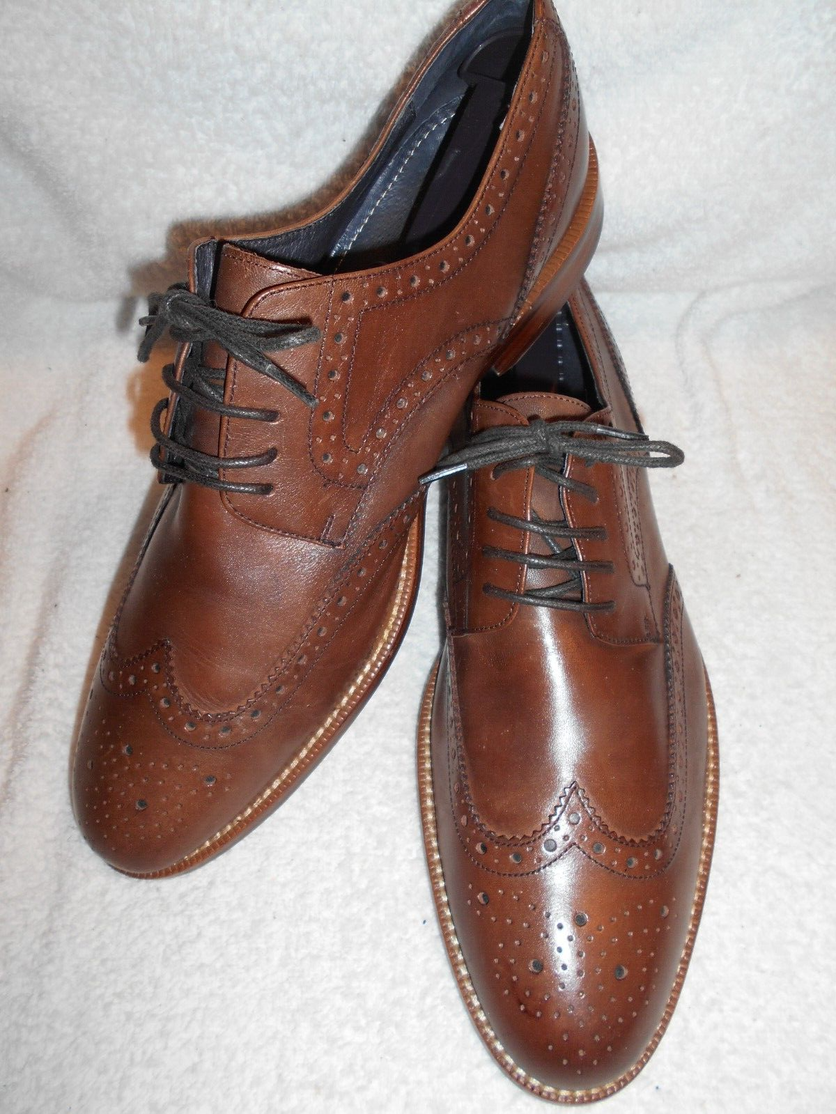 SAOLA Eccellente brogue Gordon Rush marrone wingtip con gimpimg a mano Oxford 10