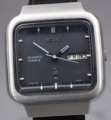 Rare Vintage 1976 SEIKO Type II 4623-5000 Black TV Screen Qz  