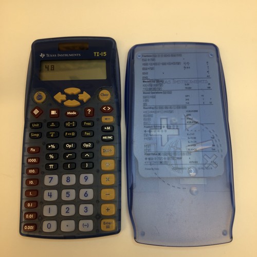 Texas Instruments TI-15 Blue Explorer Elementary Scientific Calculator with Case - Picture 1 of 3