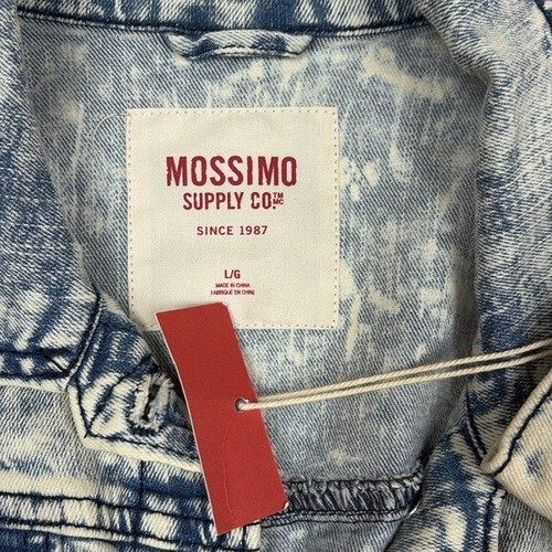 NWT Mossimo '90s Grunge Acid Wash Stretch Denim Trucker Jacket Large - Picture 6 of 7