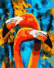 Ideyka Painting by Numbers kit Orange flamingos KHO4261