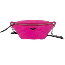 Zadig & Voltaire Edie Quilted Leather Belt Bag In Neon Pink