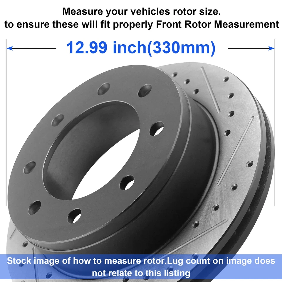 Rotores de freno traseros + pastillas de freno para Chevy 2000-05 Silverado 2000-04 Sierra 2500 Foto 2 de 4