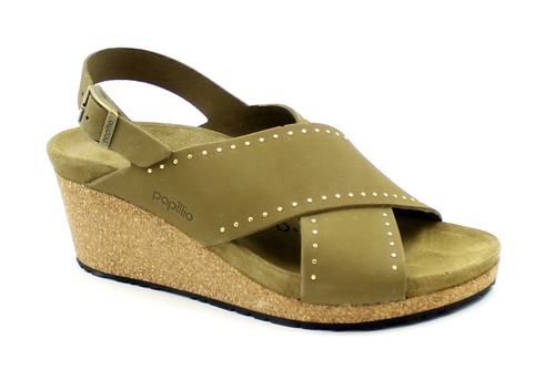 PAPILLIO BY BIRKENSTOCK 1017623 SAMIRA green verde sandalo donna fibbia  zeppa | eBay