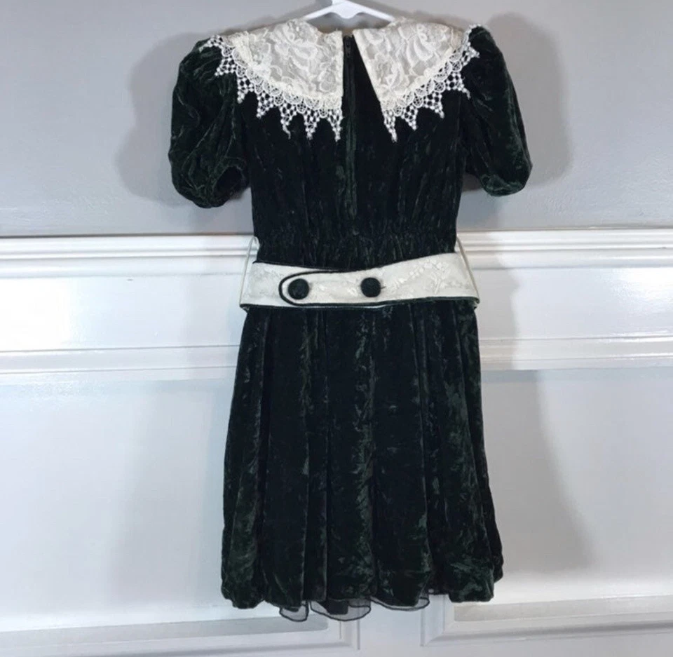 Vestido vintage de terciopelo negro Jayne Copeland para niños talla 5 Foto 2 de 4