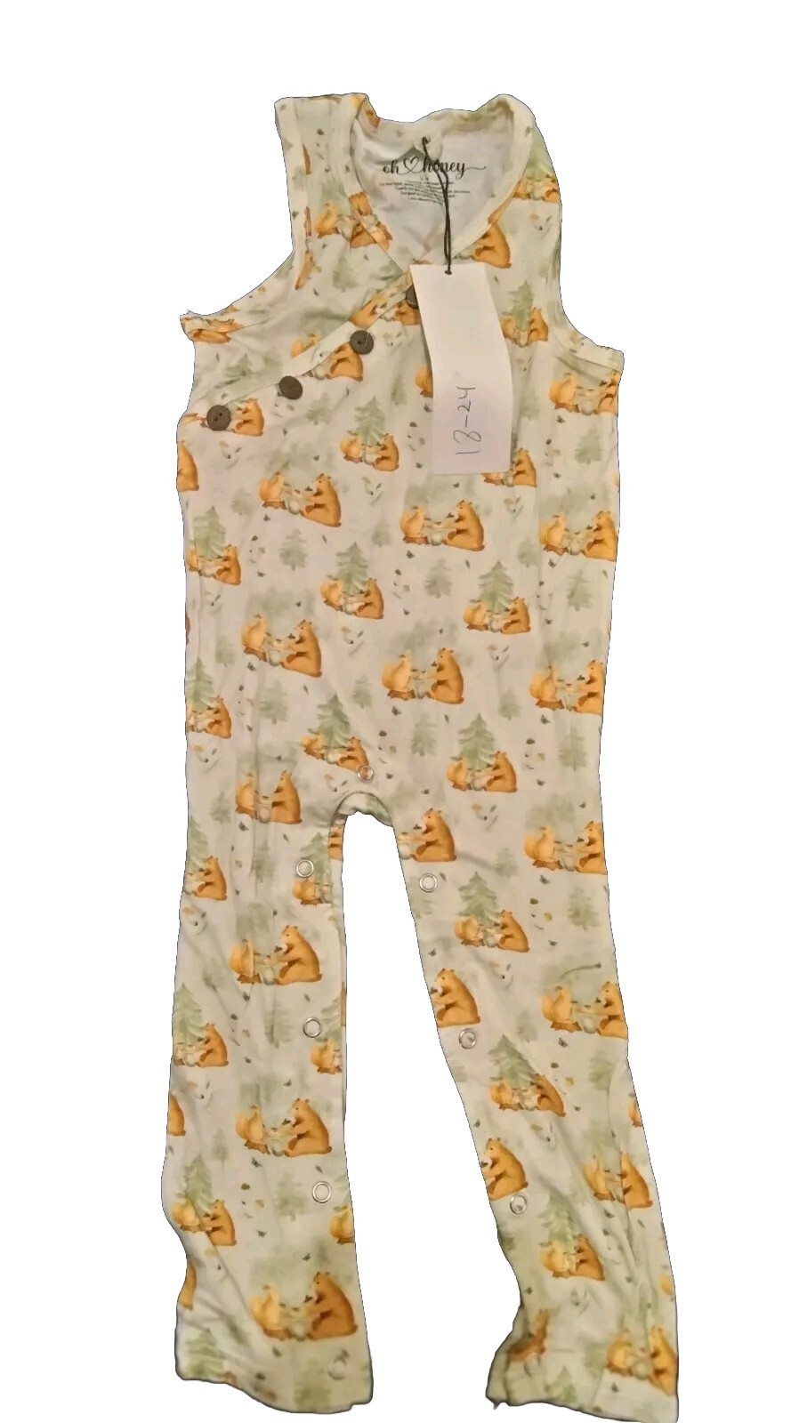 Oh My Honey Baby Boutique Sleeveless Baby One Piece Size 1824 Yellow