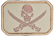 MSM PIRATE SKULL FLAG MILSPEC MONKEY TACTICAL MILITARY DESERT HOOK MORALE PATCH
