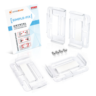 Simple Fix CRYSTAL 2erSet | transparente Kennzeichenhalter | rahmenlos & klar