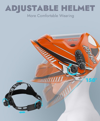 HITBOX Large View Welding Helmet, Solar Powered Mask Welding Protective Gear New - Picture 7 of 8