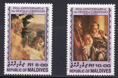MALDIVES 1984 PAINTINGS BY CORREGGIO SET OF 2 STAMPS MNH | eBay