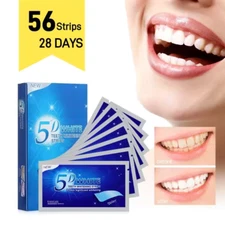 5D Teeth Whitening Strips – 56 Premium Whitening Strips (28 Pairs) with Gel Form