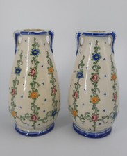 Paire vases faïence de