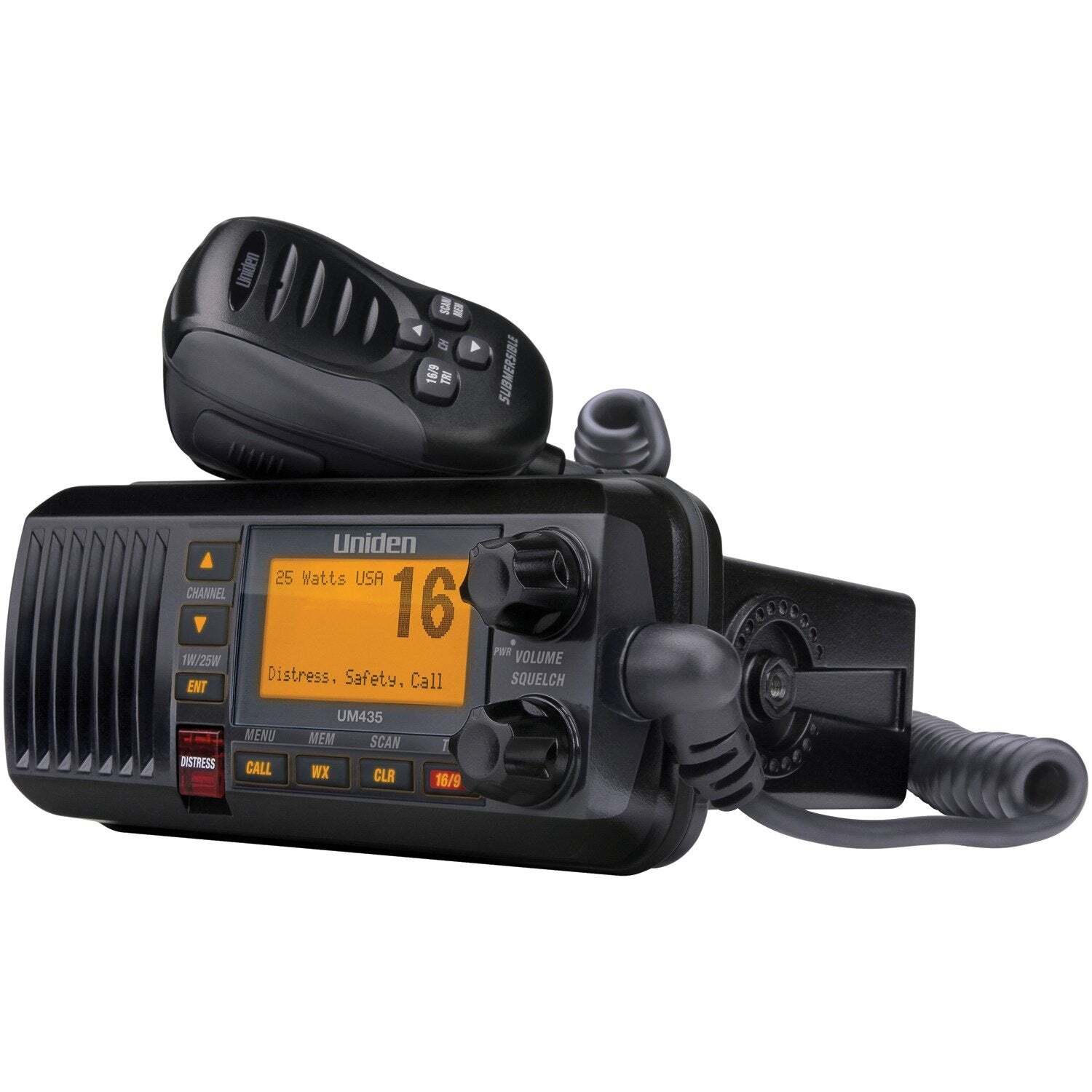 UNIDEN UNNUM385BK 25-Watt Fixed-Mount Marine Radio with DSC (Black)