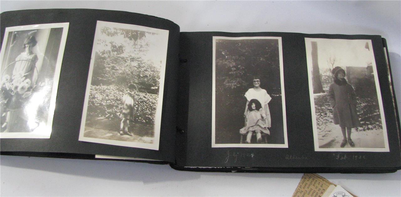 Vintage 1920's Photo Album Savage Chicago Girls Dolls Toys Clergy 81 Photos