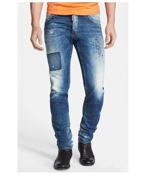 Dsquared2 Cool Guy Distressed Blue Denim Skinny Fit Jeans Dsquared2 Cool Guy Distressed Blue Denim Skinny Fit Jeans