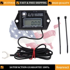 Digital Tiny Tachometer Tach Hour Meter Job Timer for Boat Lawn Mower Motor Bike