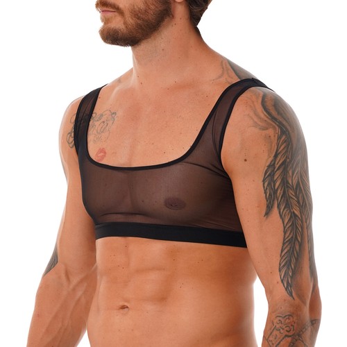 Men Sport Crop Top Shirt Workout Bodybuilding Muscle Workout Tank Top Vest - Picture 6 of 28