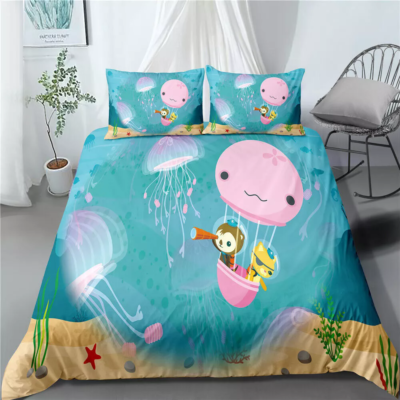 01 Kids Cartoon Octonauts Duvet Cover Single Size Comforter Doona