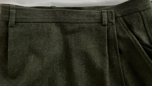 YSL Wrap Skirt Green Flannel Size 44 Vintage early 90's