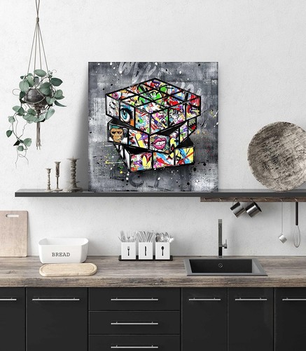 Banksy Canvas Wall-Art for Bedroom - Street Graffiti Wall Art Abstract Painting - Picture 3 of 7