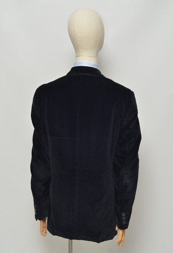 VERSUS GIANNI VERSACE Vintage Black Velour Striped Blazer Jacket Size 48 Italy - Picture 5 of 13