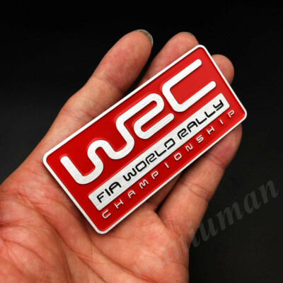 3D Metal Red WRC FIA World Rally Championship Car Emblem Badge Decals Sticker