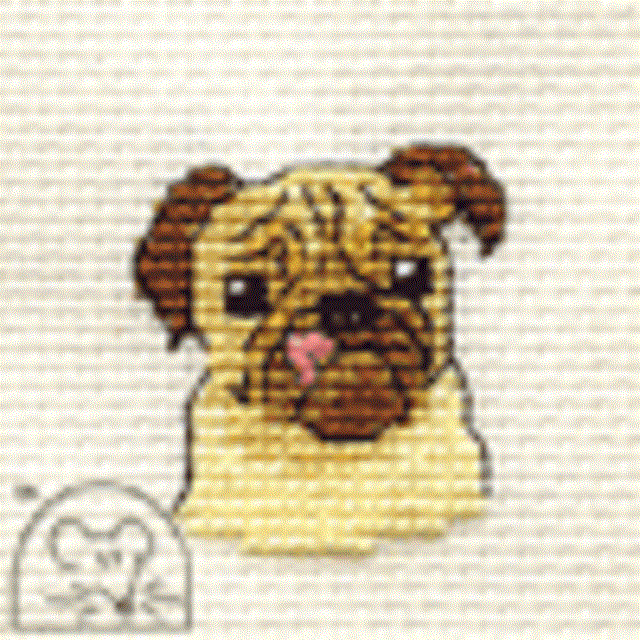 Mouseloft Stitchlets 'Paw Prints - Pug' Cross Stitch Kit